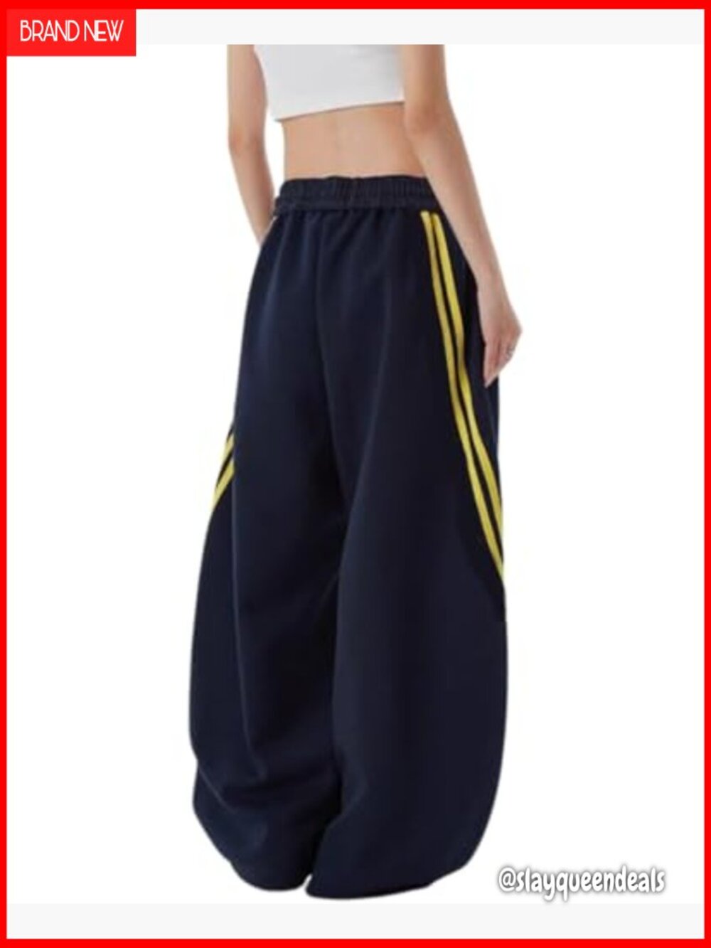 Wide Leg Sweatpants Barrel Joggers Drawstring High Rise Pockets - Picture 5 of 6